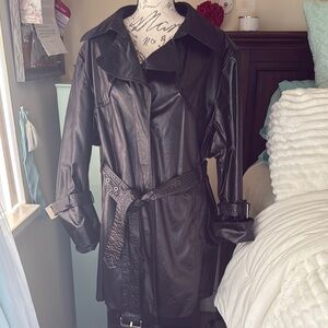 Women's Black Plus Size Belted Jacket